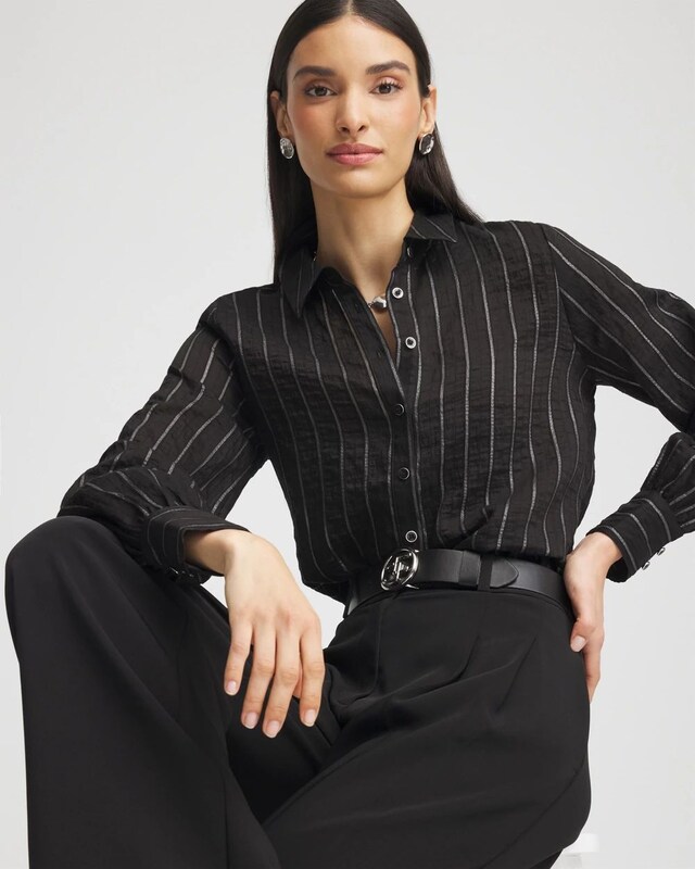 Classic Soft Button-front Blouse - image 2